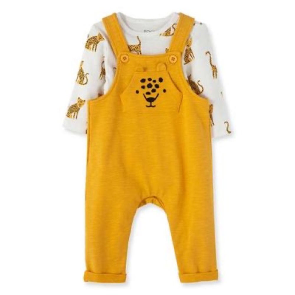 Organic Cotton Leopards Bodysuit and Overall Outfit